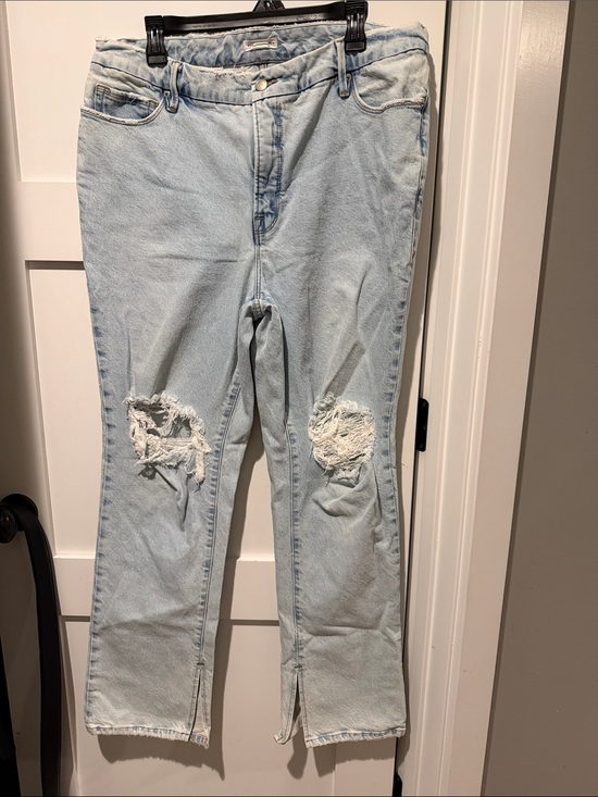 Good American Denim - Good American Light Wash Distressed Women's Jeans